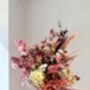Dried Acer And Hydrangea Bouquet In Red Pink Tones, thumbnail 4 of 6