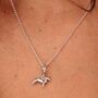 Sterling Silver Sausage Dog Charm Necklace, thumbnail 1 of 6