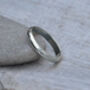 D Shape Wedding Band In Solid Sterling Silver, 3mm Plain Ring, thumbnail 2 of 5