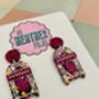 Jukebox Glitter Resin Earrings, thumbnail 4 of 4
