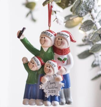 Personalised Selfie Couple Christmas Decoration, 4 of 5