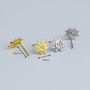 Sterling Silver Crystal Detail Sun Stud Earrings, thumbnail 3 of 6