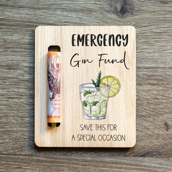 Personalised Emergency Gin Fund Money Holder Magnet, 4 of 5