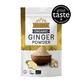 Ausha Organic Ginger Powder 250g For Cooking Digestion UK Certified Organic By Soil Association Great Taste Award 2023, 2 of 10