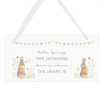 Personalised Spring Bunny Wooden Sign, 5 of 5