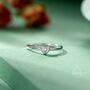 Sterling Silver Very Tiny Cz Heart Ring, thumbnail 2 of 12