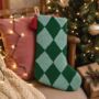 Personalised Pink And Red Harlequin Stocking, thumbnail 3 of 4