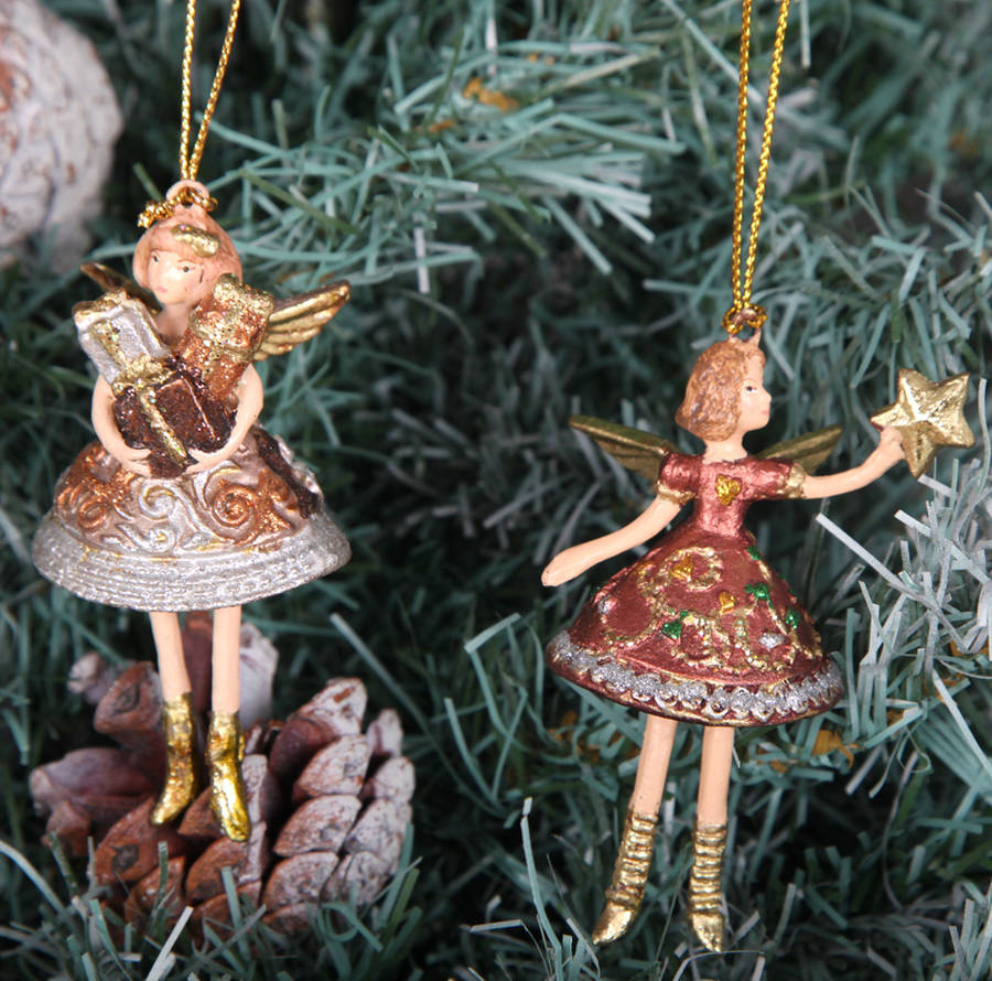 Christmas Angel Tree Decorations, Two Designs By Red Berry Apple