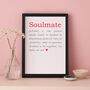 Soulmate Definition Anniversary Framed Print, thumbnail 1 of 2