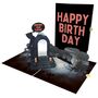 Grim Reaper 3D Pop Up Mirrored Tombstone Birthday Card, thumbnail 4 of 7