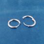 Sterling Silver 12mm Huggie Hoops, Minimalistic Hoop Earrings, thumbnail 5 of 7
