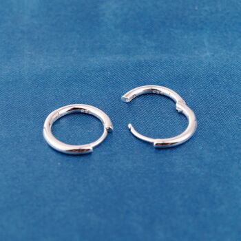 Sterling Silver 12mm Huggie Hoops, Minimalistic Hoop Earrings, 5 of 7