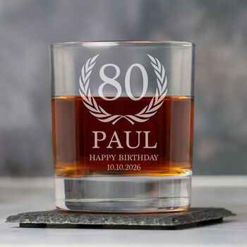 Personalised Birthday Crest Glass Tumbler, 8 of 8