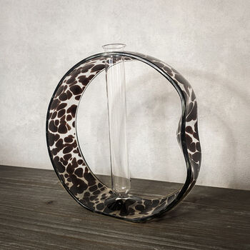 Contemporary Patterned Circular Recycled Glass Vase, 3 of 8