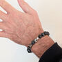Men's Bracelet In Striped Agate And Silver, thumbnail 3 of 7