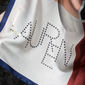Personalised Name In Gold Stars Square Scarf, 3 of 8