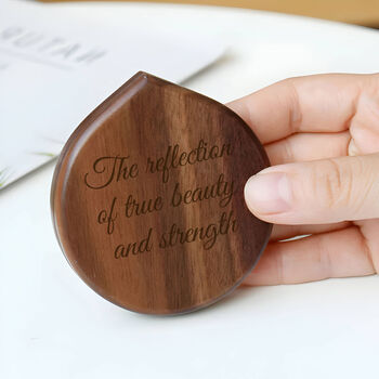 Personalised Wooden Pocket Mirror, 2 of 4