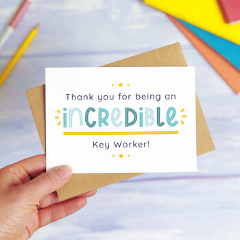 Incredible Key Worker Nursery Teacher Card, 2 of 10