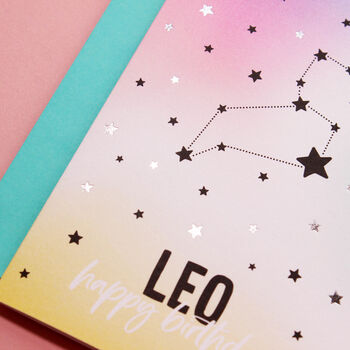 Leo Star Sign Constellation Birthday Card, 2 of 7