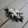 Willa Eucalyptus Preserved Flower Wedding Hair Comb, thumbnail 1 of 3