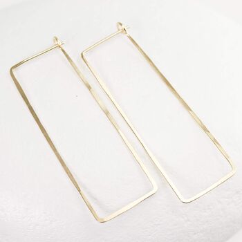 Rectangle Hoop Earrings In 14k Gold Filled, 6 of 9