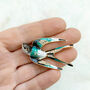 Enamel Swallow Brooch With Diamante, thumbnail 2 of 8