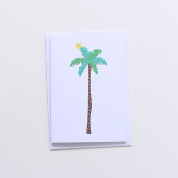 Tropical Christmas Palm Tree Greeting Card, 2 of 2