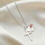 Silver Cross Birthstone Personalised Necklace, thumbnail 3 of 12