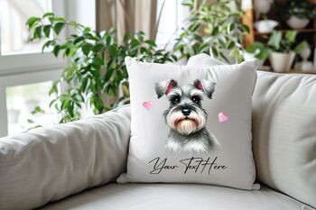 Personalised Schnauzer Hearts Cushion Cover Gift, 2 of 2