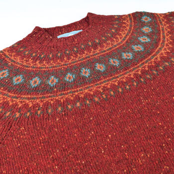 T Lab Ayla Ruby Red Fair Isle Lambswool Jumper, 4 of 8