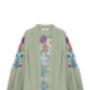 Sage Green Embroidered Linen Kimono Jacket, thumbnail 1 of 4