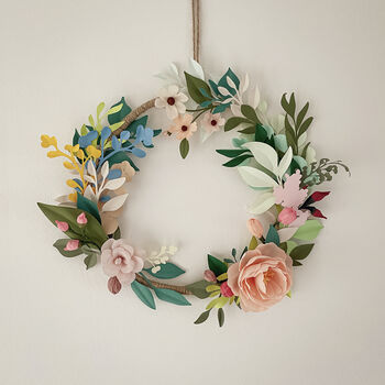 Boho Style Paper Flower And Foliage Jute Wreath, 4 of 4