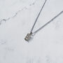 Silver Rectangle Hammered Pendant Chain Necklace For Men, thumbnail 3 of 12