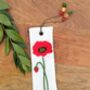 Poppy Hand Embroidered Linen Bookmark, thumbnail 5 of 6