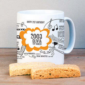 21st Birthday Gift Personalised 2003 Mug, 7 of 12