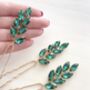 Emerald Green Crystal Hair Pins, thumbnail 3 of 5