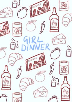 Girl Dinner | Pink Colourful Relatable Kitchen Print, 2 of 2