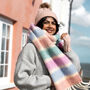 Pink Cable Knit Pom Pom Bobble Hat, thumbnail 7 of 8