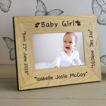 Baby Girl Personalised Keepsake Frame, 2 of 2