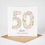 Floral Fun Personalised 50th Birthday Card, thumbnail 3 of 7