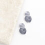 Hammered Textured Two Tone Grey Double Disc Earrings, thumbnail 3 of 3