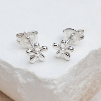 Silver Or Gold Plated Daisy Flower Stud Earrings, 2 of 6