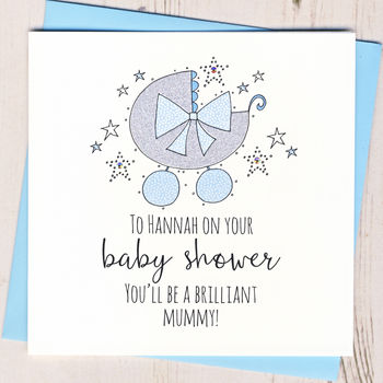 Personalised Glittery Baby Shower Card, 4 of 4