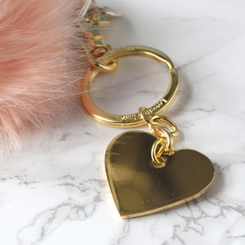 Personalised Engraved Link Chain Heart Keyring, 3 of 5