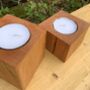Oak Pillar Candle Holder With Extra Large Tealight, thumbnail 3 of 12
