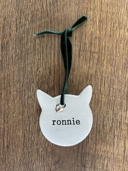 Personalised Clay Cat Christmas Decoration, 3 of 3