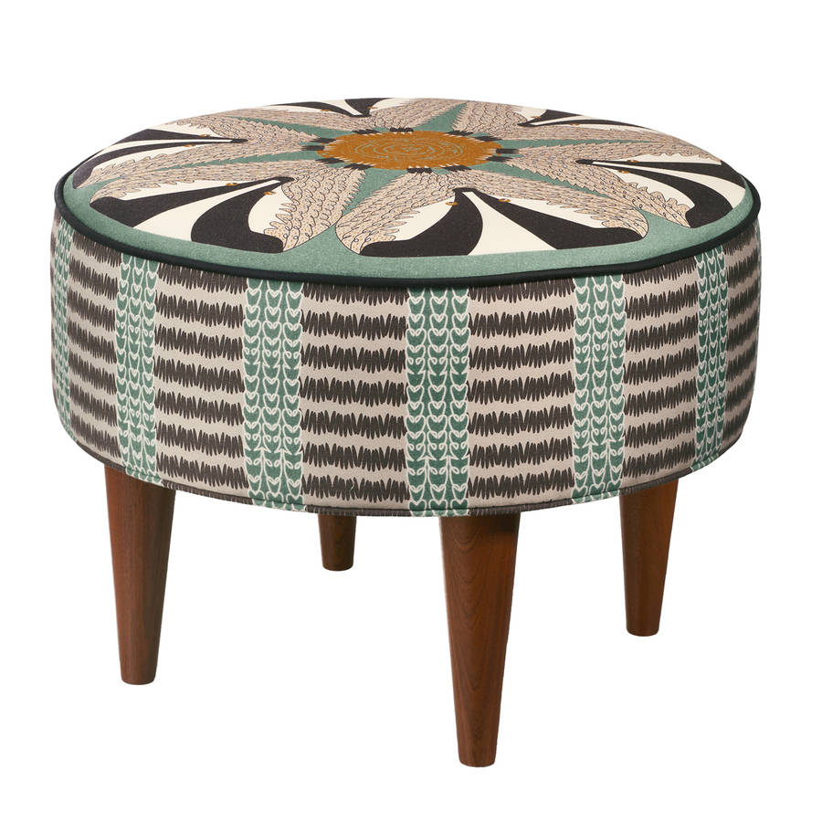 Badger Pattern Round Footstool, 1 of 6