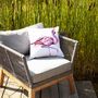 Inky Flamingo Outdoor Cushion For Garden Furniture, thumbnail 4 of 9