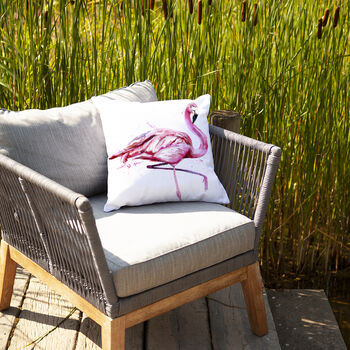 Inky Flamingo Outdoor Cushion For Garden Furniture, 4 of 9