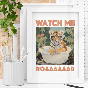 Watch Me Roar Inspirational Tiger Typography Print, 2 of 5
